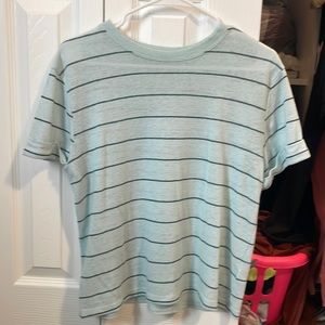 Blue striped long crop top - target